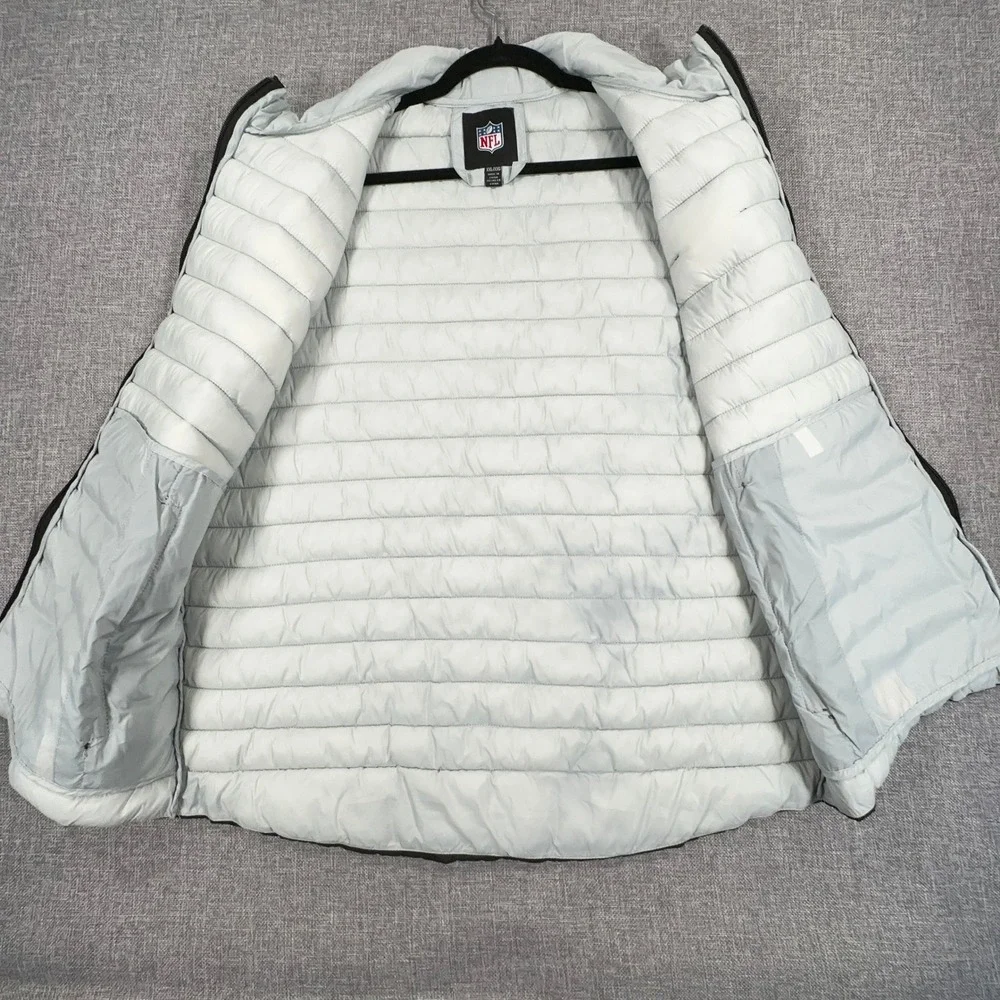 Las Vegas Raiders Puffer Vest Mens XXL (Fits as XL) Quilted Zip Team Apparel NEW